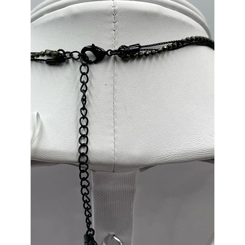 Betsey Johnson Dark‎ Forest Triple Strand Gunmetal Necklace Fox Rabbit Charms